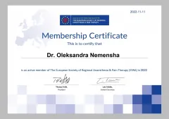 Олександра Неменша, анестезіолог